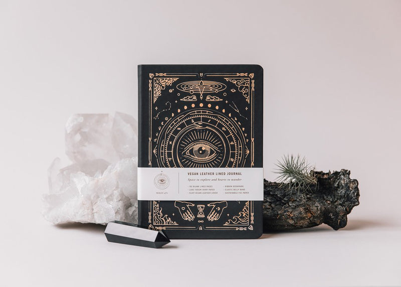 Magic Of  I - VEGAN LEATHER JOURNAL - LINED.                                                                Buttery to the touch, high quality and attention to detail, imbued with magic and intention for all of your journaling purposes.