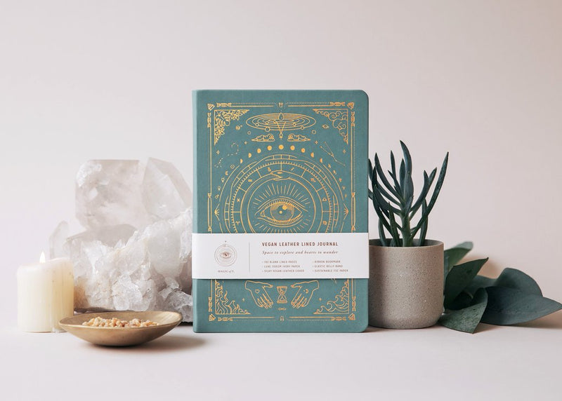 Magic Of  I - VEGAN LEATHER JOURNAL - LINED.                                                                Buttery to the touch, high quality and attention to detail, imbued with magic and intention for all of your journaling purposes.