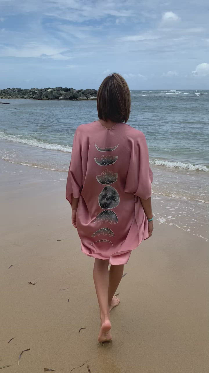 Selene Moon Goddess - Moon Phases Kimono Pink