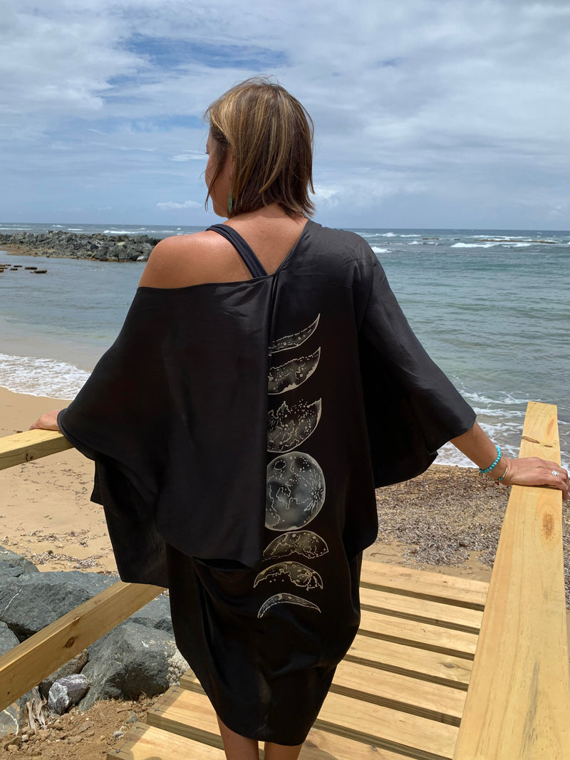 Selene Moon Goddess - Moon Phases Kimono Black 85cm