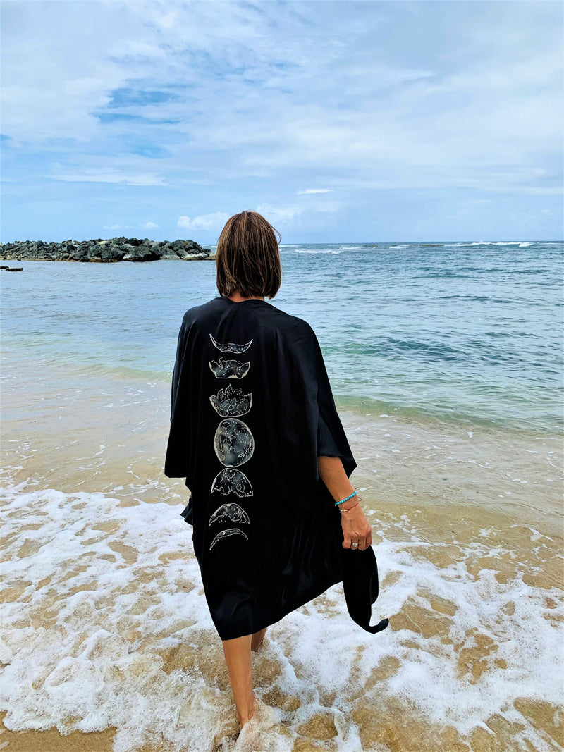 Selene Moon Goddess - Moon Phases Kimono Black 85cm