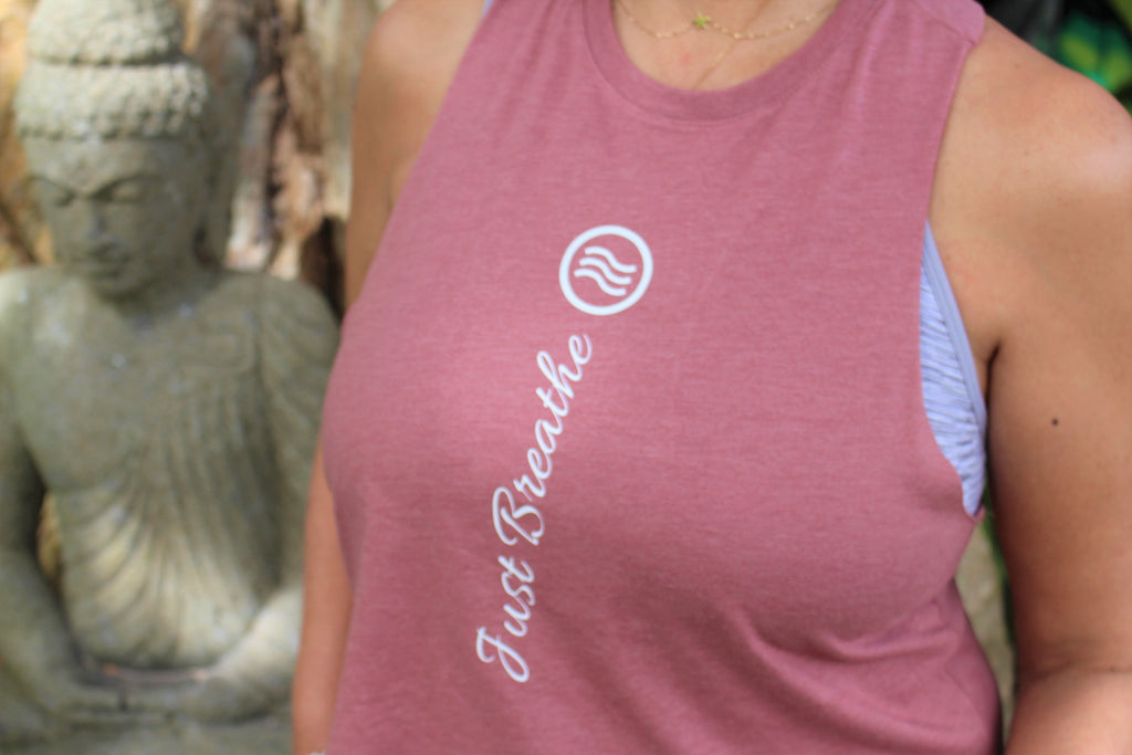 Just Breathe - Racerback Cropped Tank
