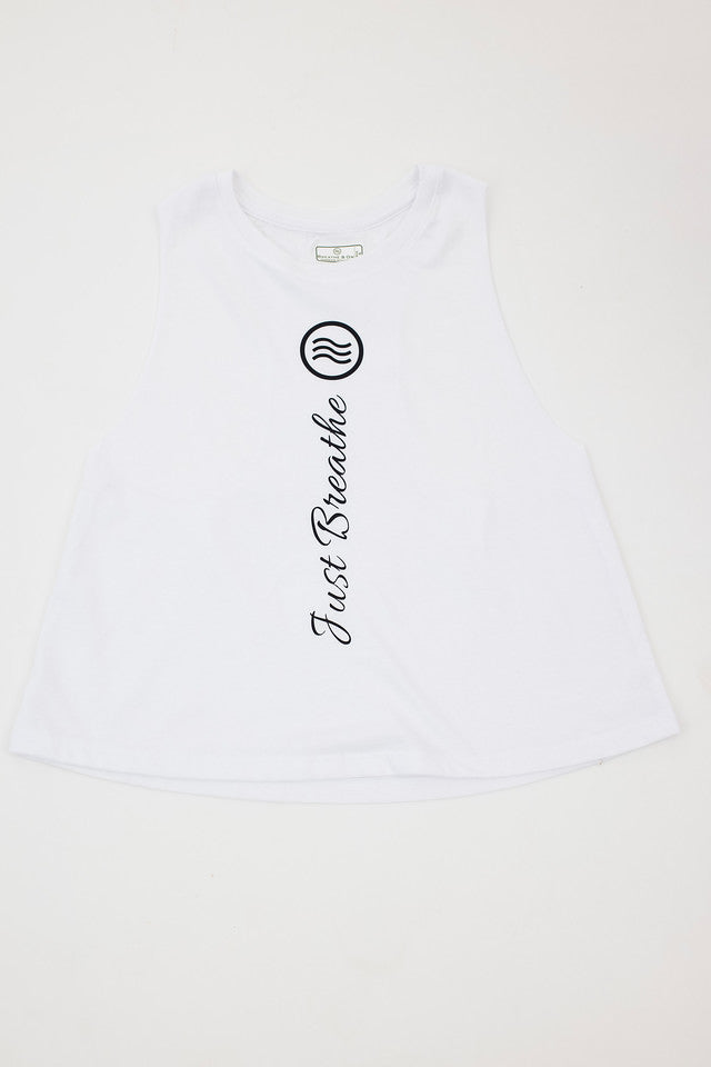Just Breathe - Racerback Cropped Tank