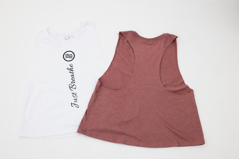 Just Breathe - Racerback Cropped Tank