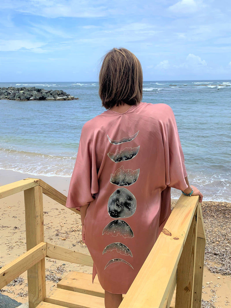 Selene Moon Goddess - Moon Phases Kimono Pink